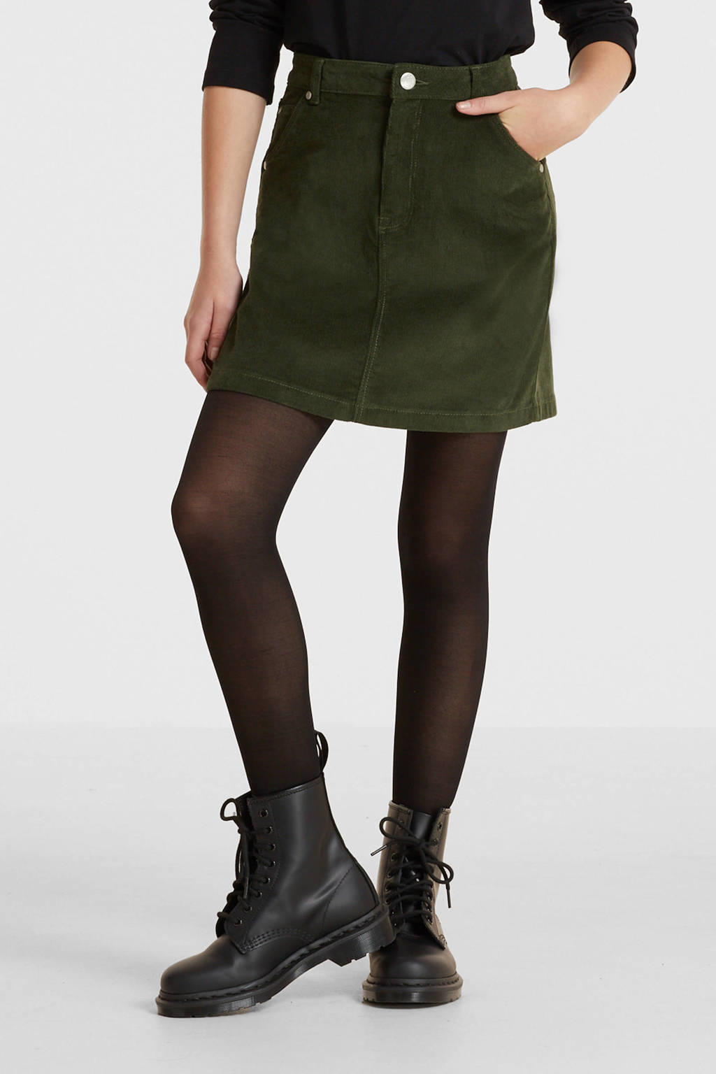anytime corduroy rok groen
