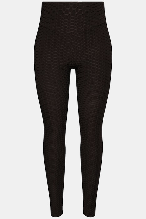Struktur-Sportleggings, High Waist, breiter Elastikbund