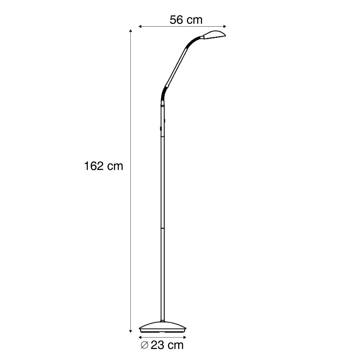 Moderne vloerlamp messing incl. LED 3-staps dimbaar oplaadbaar - Waldorf