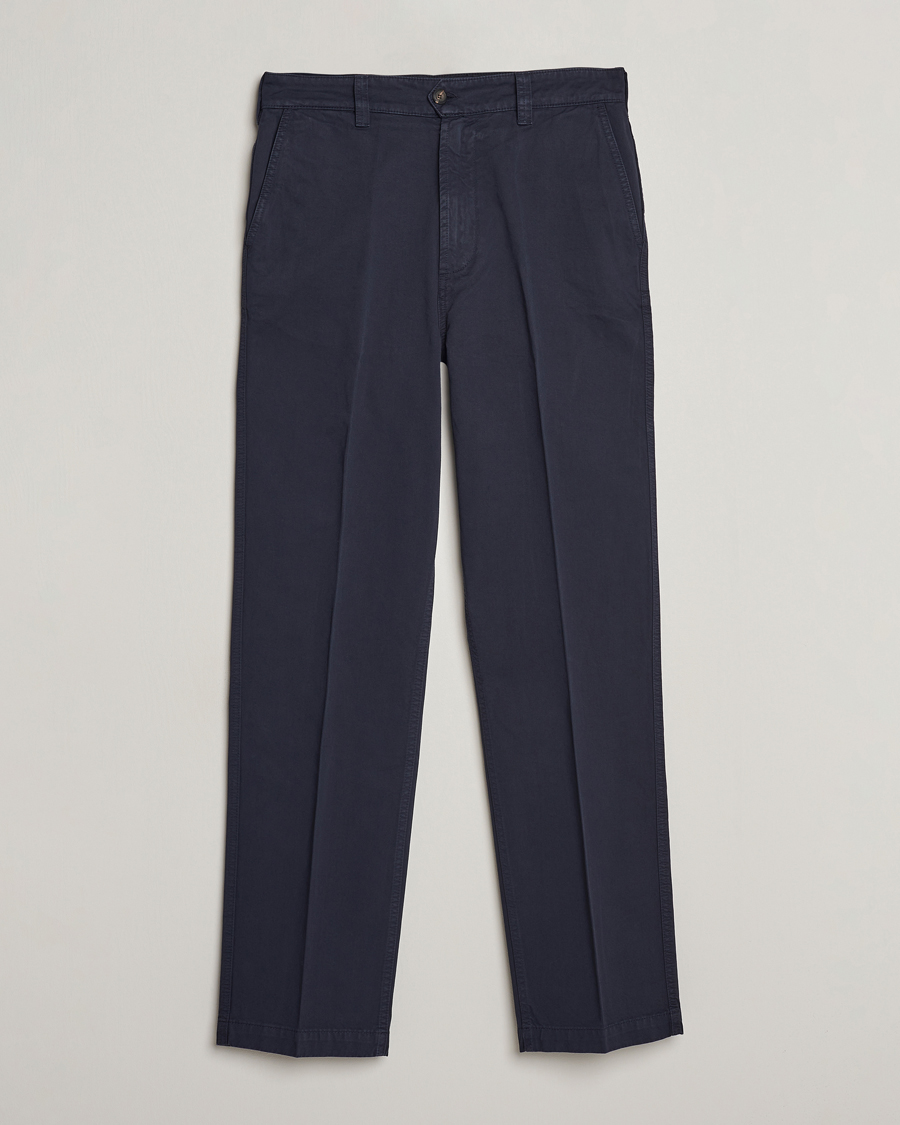 Drake's Flat Front Cotton Chino Navy