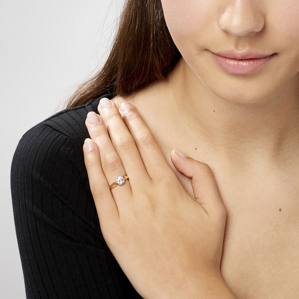 Bague Solitaire Illyana Or Jaune Oxyde De Zirconium