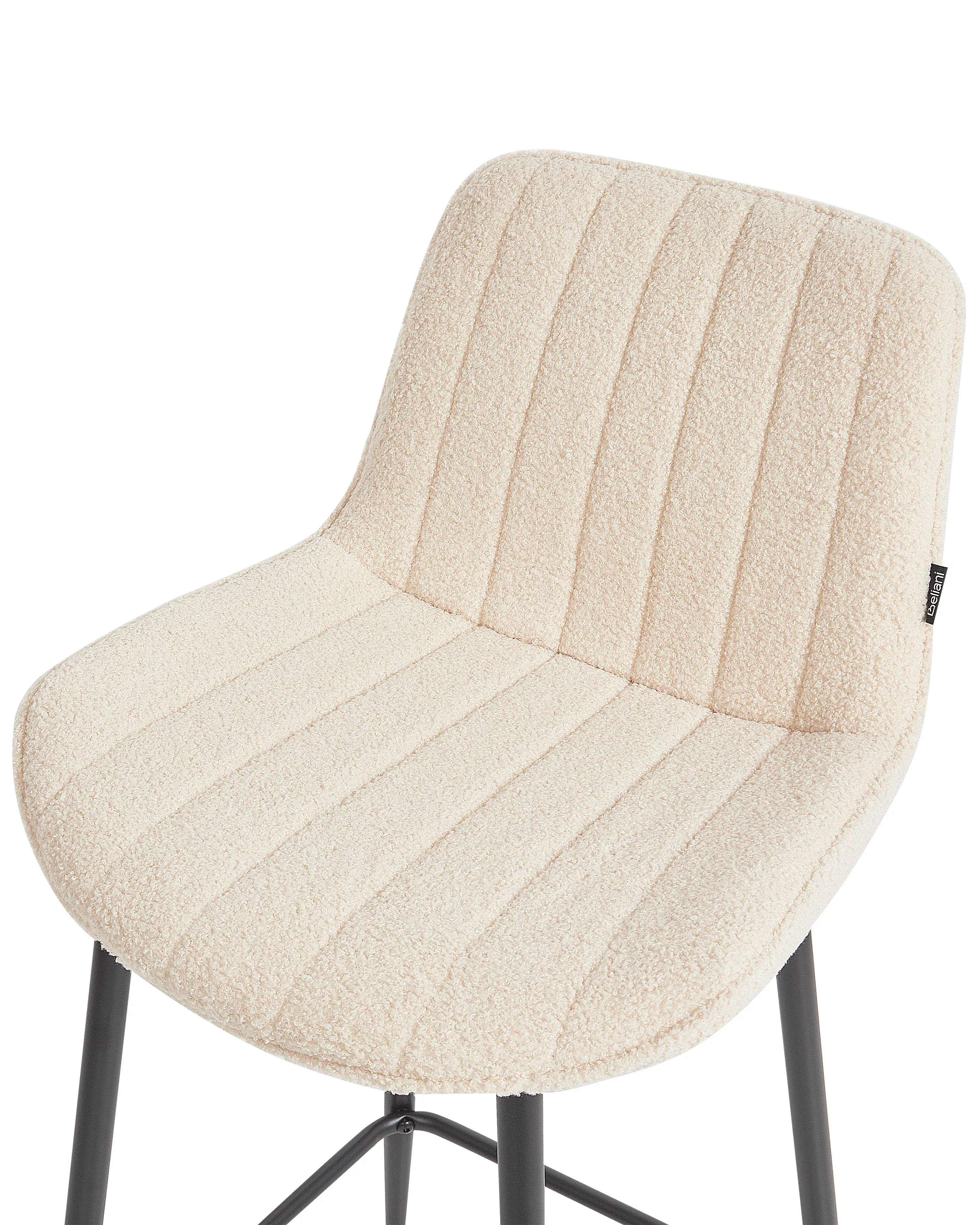 Set van 2 barstoelen DUBROVNIK Bouclé Lichtbeige
