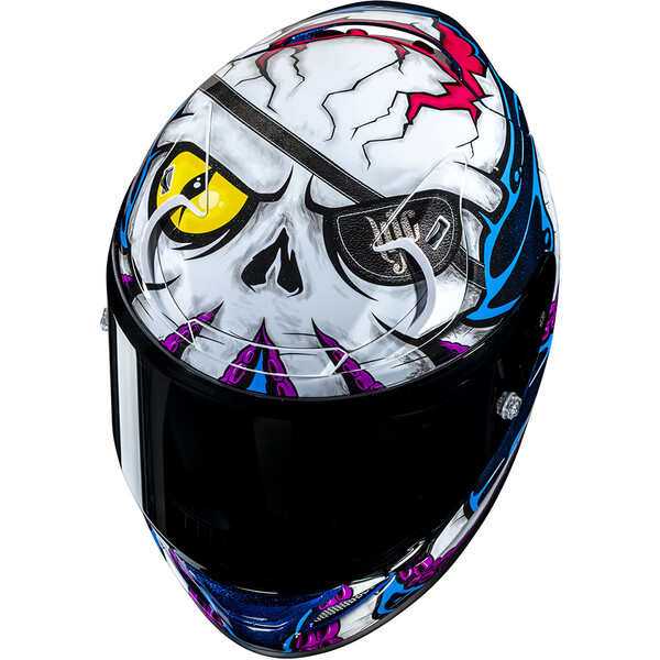 HJC - Casque RPHA 12 Kraken MC28 / Blanc / Bleu / Violet / Pailleté