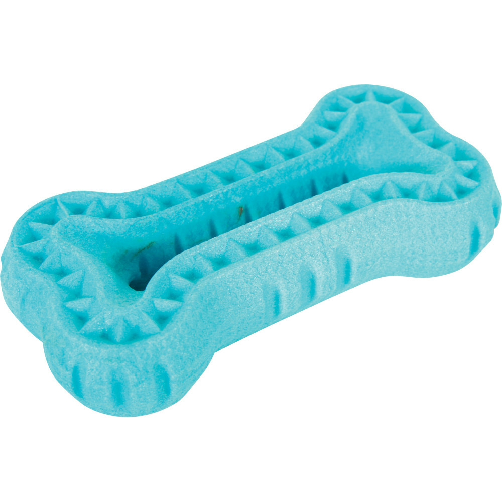 Jouet os 13 cm x 2.5 cm bleu moos tpr flottant pour chien