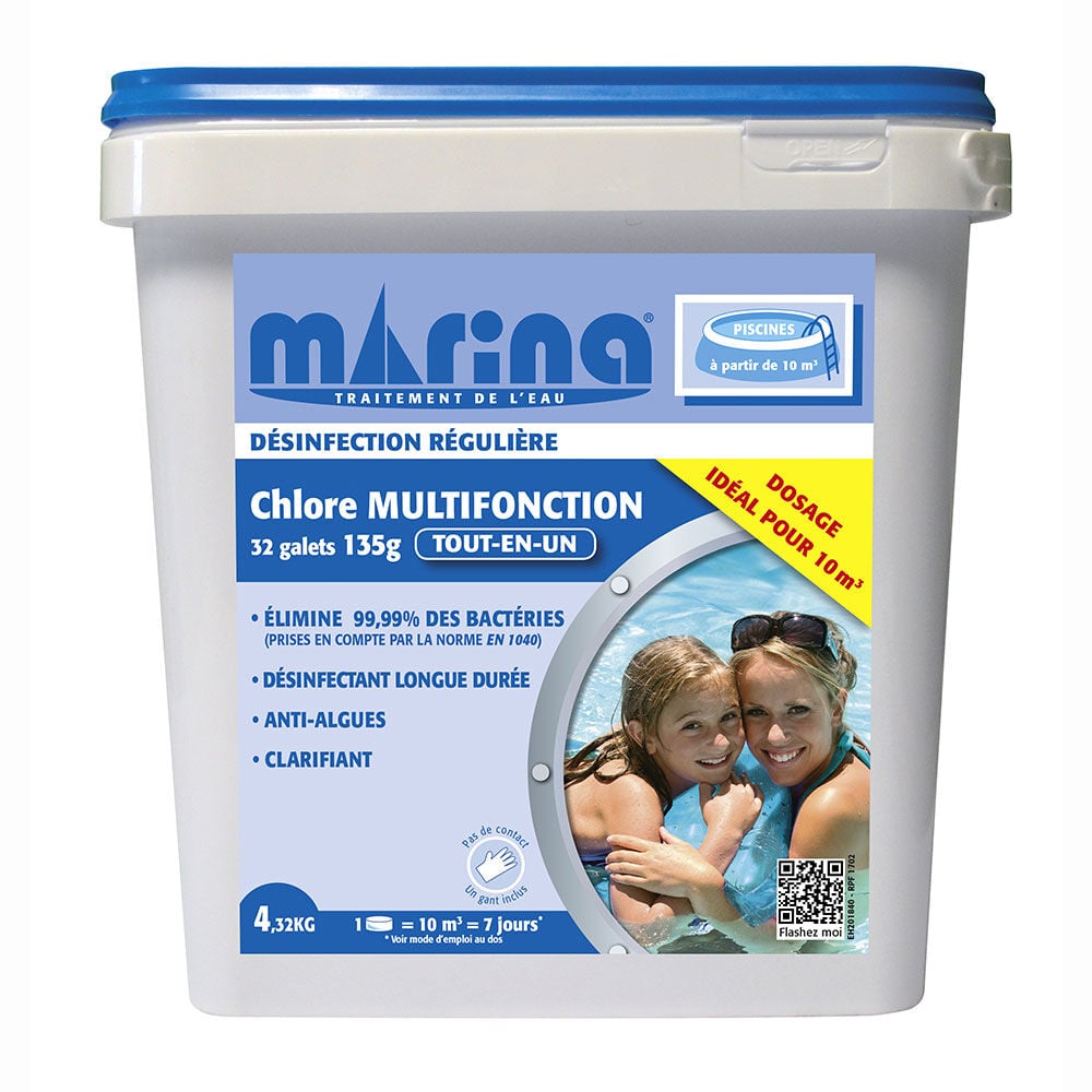 Chlore multifonction piscine galets 4,3kg