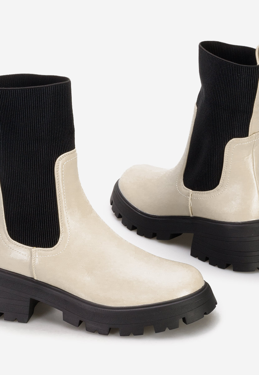 Bottines chaussettes beige Adrisana