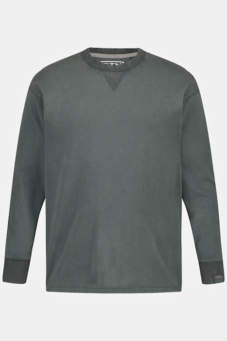 STHUGE Langarmshirt, oversized, acid washed, bis 8 XL