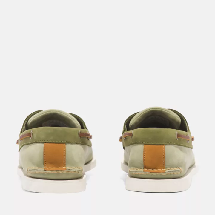 Chaussure bateau classique pour homme en vert clair