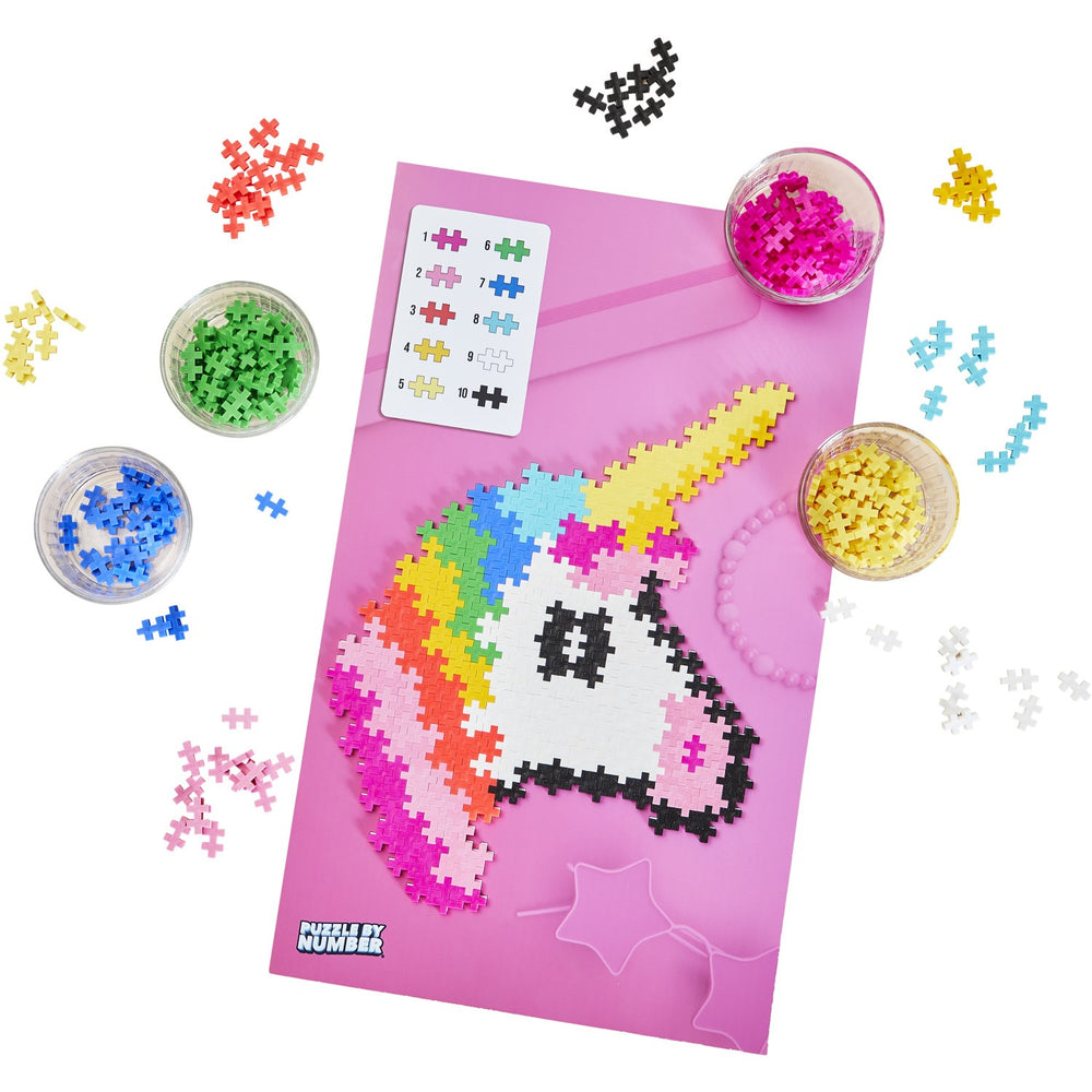 Køb Plus-Plus Puslespil By Number Unicorn 250Pcs