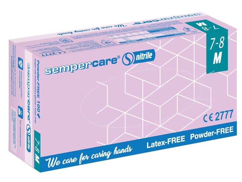 Sempercare Einweghandschuh Nitril Grösse M 100 Stück Nitril-Handschuhe blau