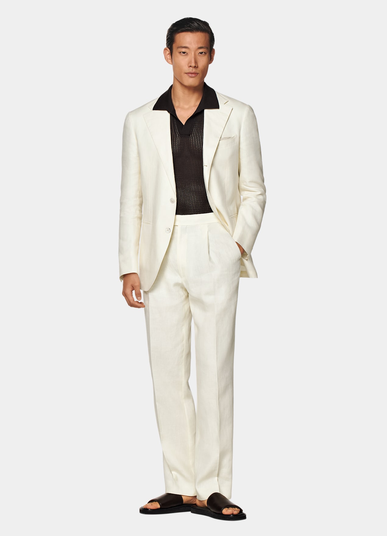 Costume Roma coupe Relaxed blanc cassé