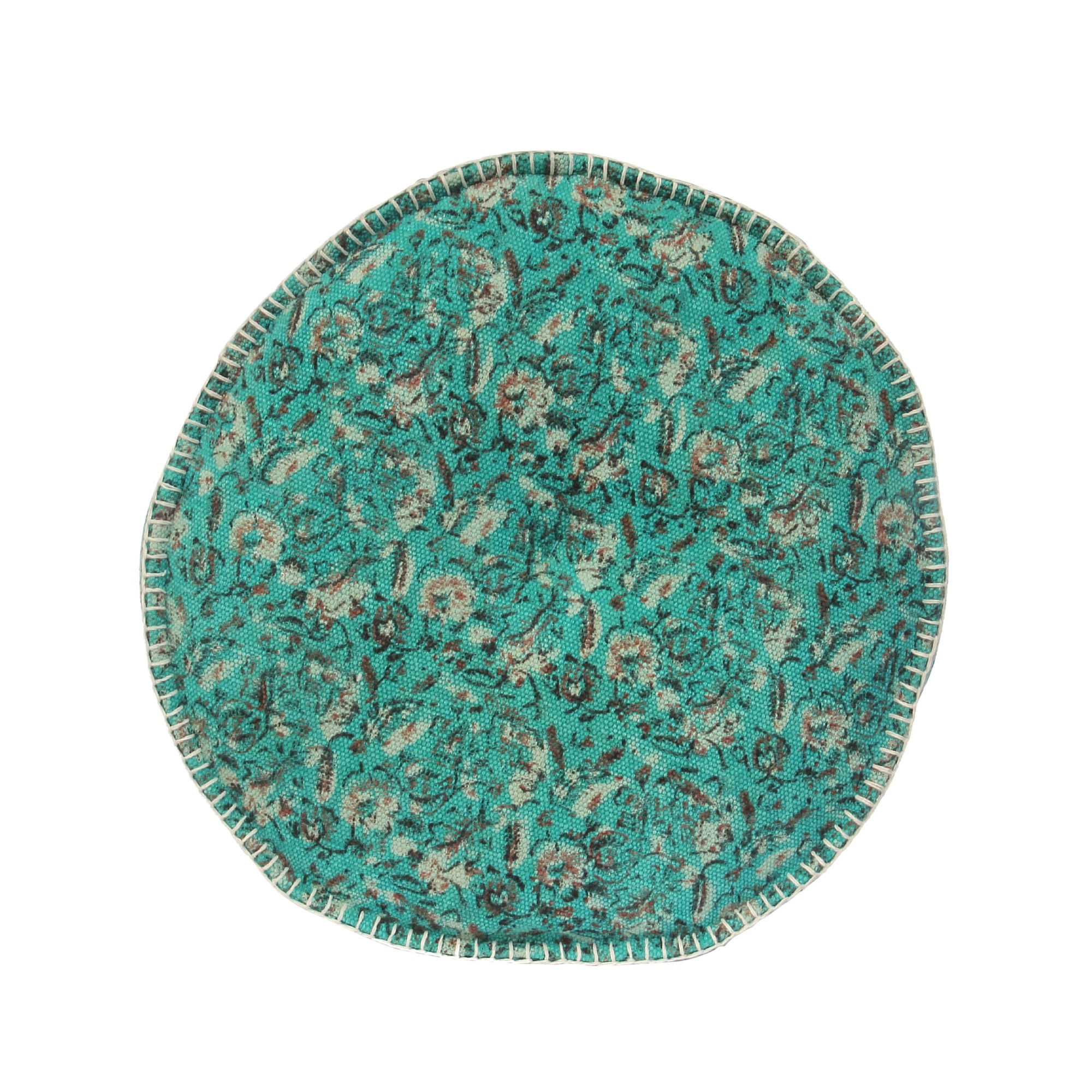 Sitzpouf 'Jhansi', türkis, Ø 60 cm, H 20 cm von fischer's lagerhaus