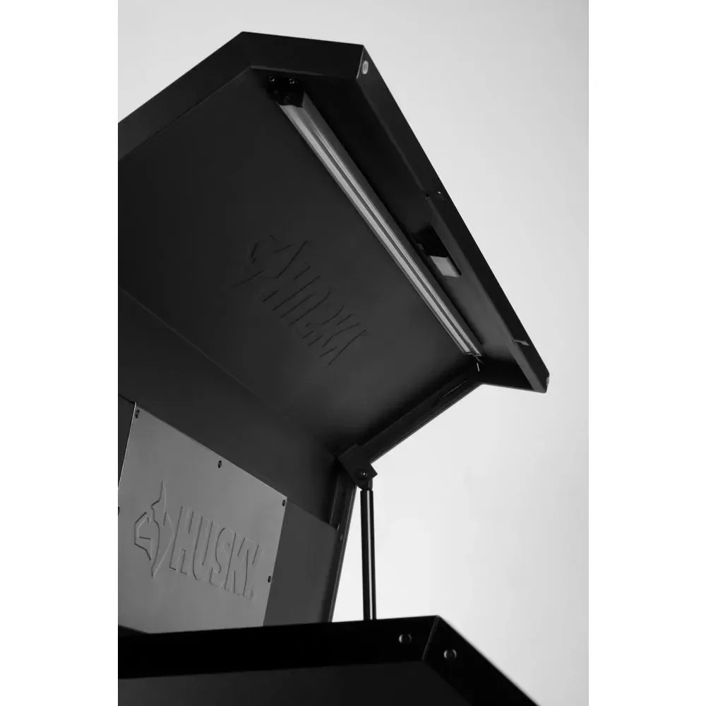 Caixa de ferramentas industrial de 4 gavetas, 104 cm de largura x 55 cm de profundidade, preta fosca.