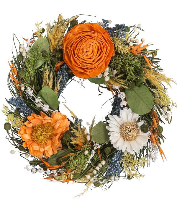 Dehner Kranz Beauty, orange, ca. Ø25 cm
