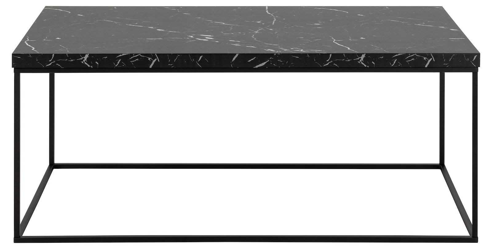 Barossa sofabord Sort marmortopp med sort metallunderstell. 110x55x45cm
