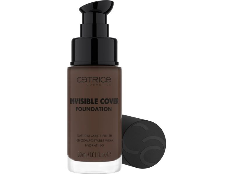 Catrice Foundation Invisible Cover 082N Unsichtbare, leichte Foundation in einem sehr dunklen Farbton mit neutralen Untertönen