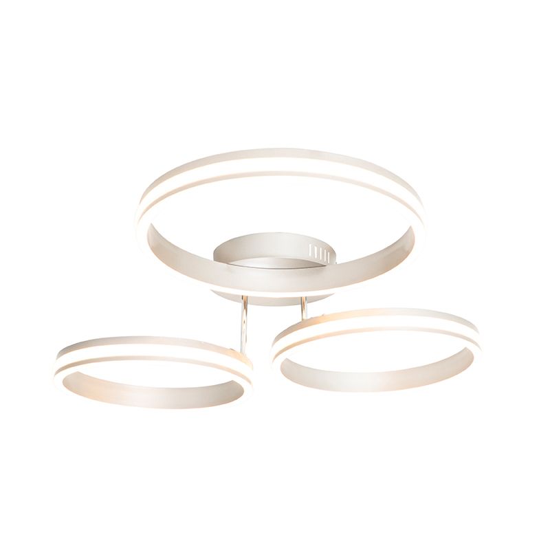 Plafondlamp staal incl. LED 3-staps dimbaar 3-lichts - Navara