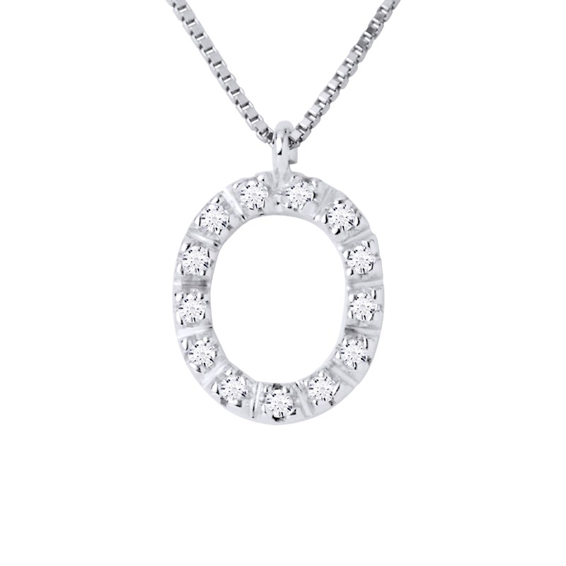 Collier ALPHABET Diamants 0,07 Cts  LETTRE 