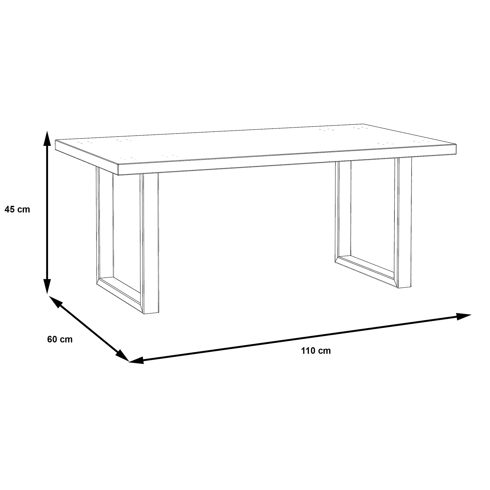Couchtisch - Artisan Eiche - Metallbeine - 110 cm