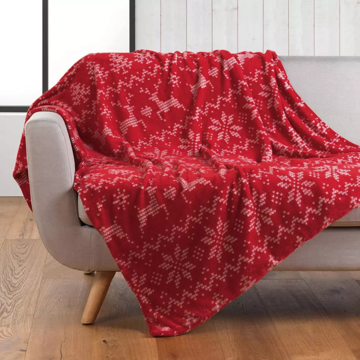 Plaid polaire avec poche (125 x 150 cm) Holly Rouge