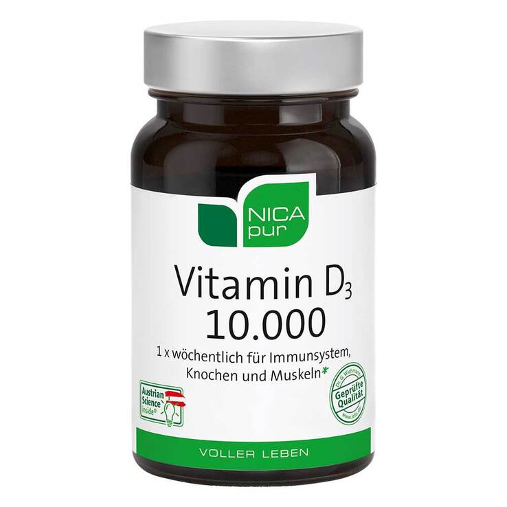 Nicapur Vitamin D3 10.000 Kapseln, 60 St
