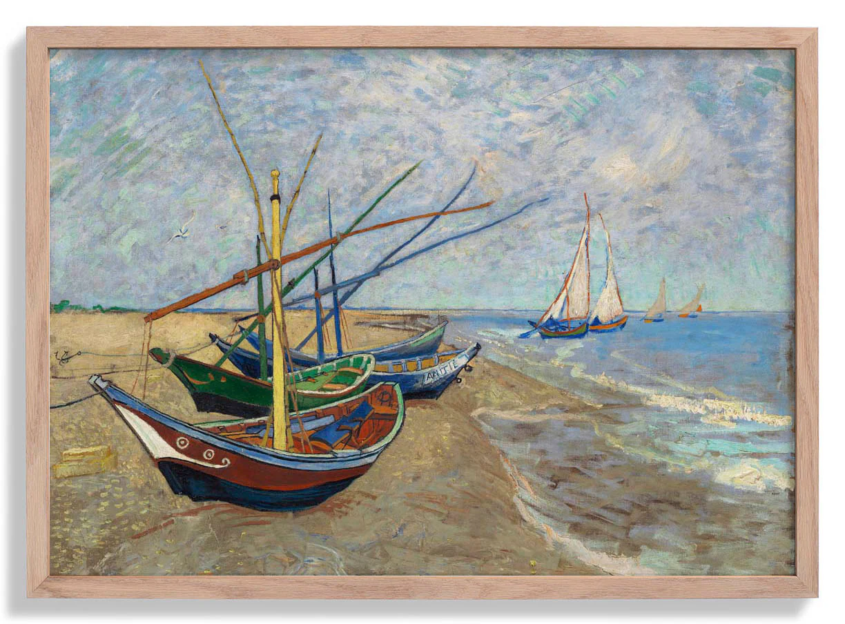 Fischerboote am Strand von Saintes-Maries von Van Gogh