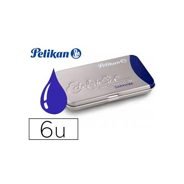 Pelikan 6 un. Cartuchos Tinta Edelstein Sapphire