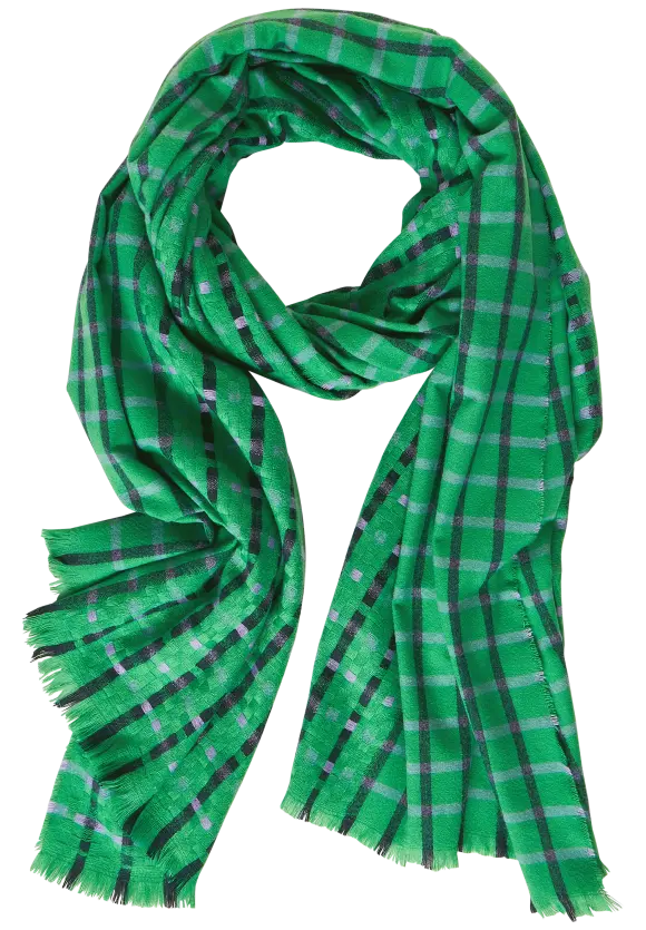 Schal mit Karomuster - arty green