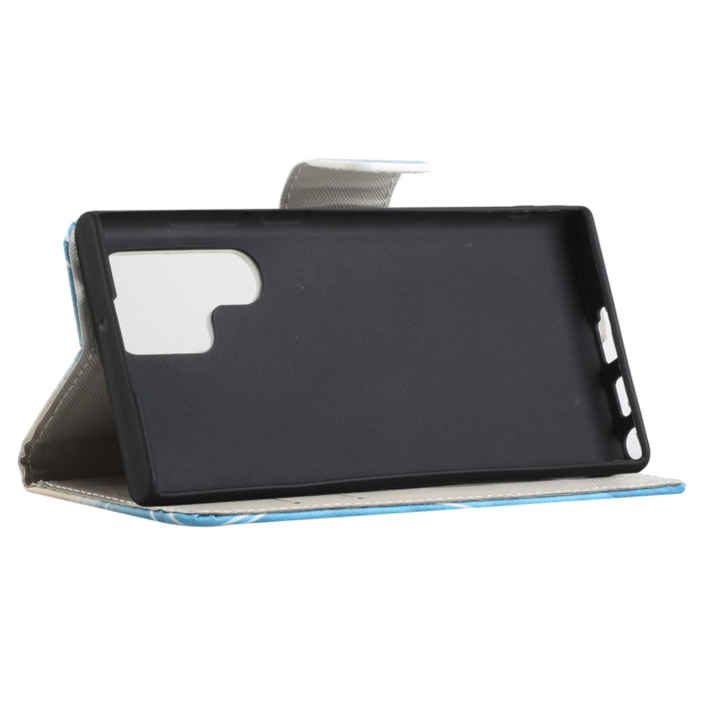 Samsung Galaxy S23 Ultra 5G Leder Tasche mit Kartenfach Don't Touch My Phone - Schwarz