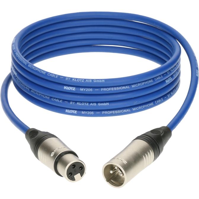 Klotz M1 K BL microfoonkabel 3p XLR F/M blauw 2 meter