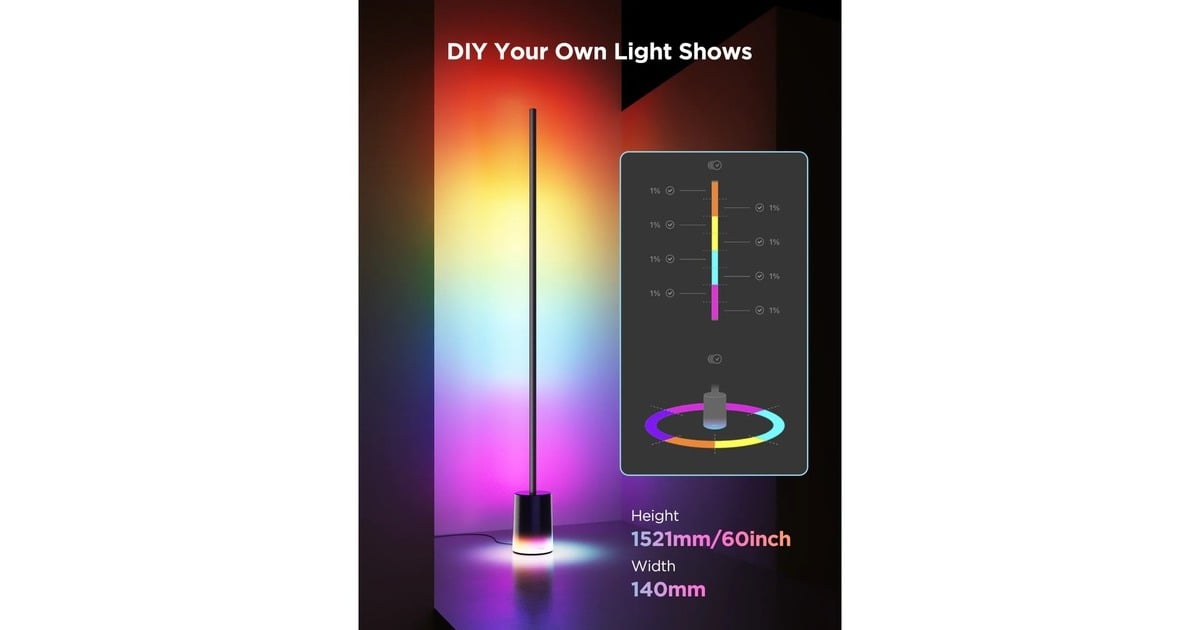 GoveeFloor Lamp 2  (Zwart, 2,4GHz wifi, Bluetooth)