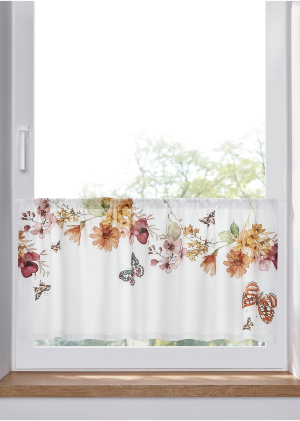 Brise-bise en microfibre à imprimé floral
