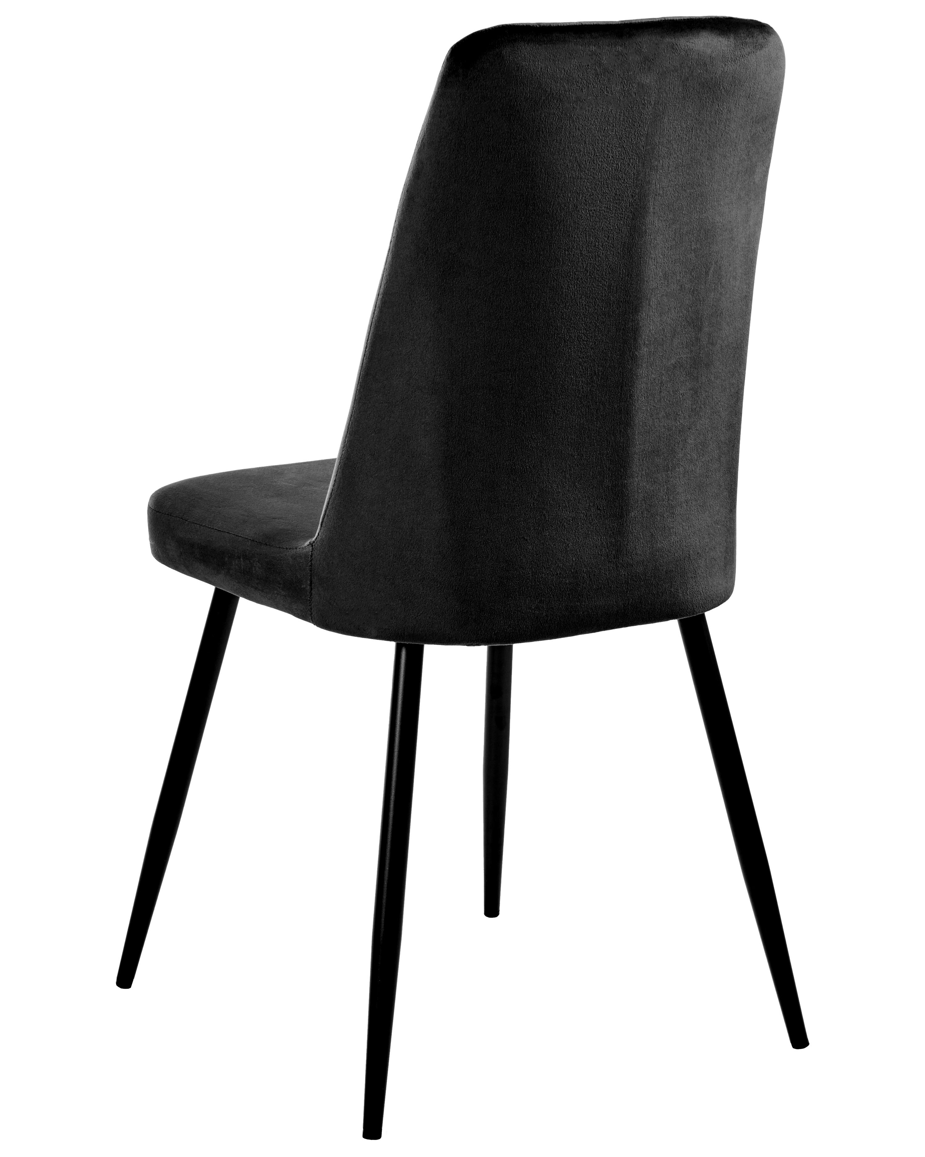 Set van 4 eetkamerstoelen KIRBY Fluweel Zwart