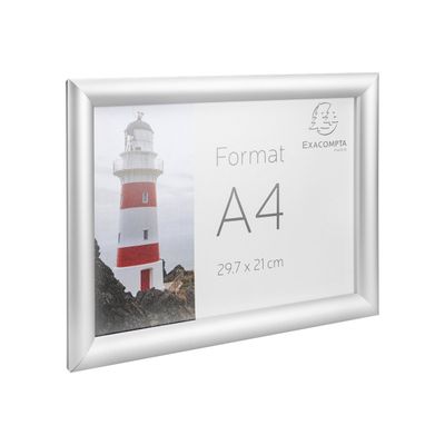 Exacompta Office cadre - Cadre mural clipsable pour A4 - aluminium/cristal