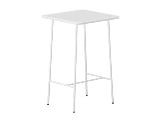 Table haute de jardin L.70 cm en métal - Blanc - MIRMANDE de MYLIA