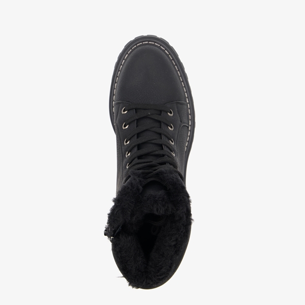Blue Box dames veterboots met teddy voering