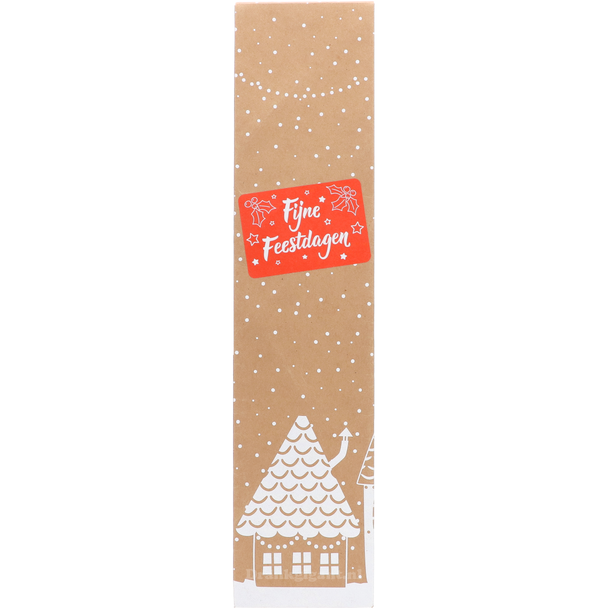 Flesdoos Fijne Feestdagen Bruin/Wit