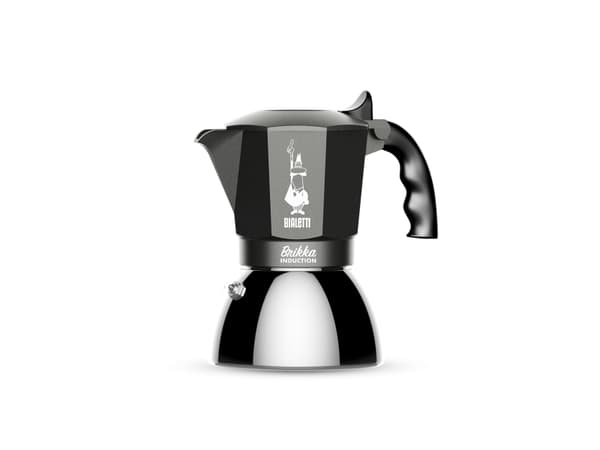 Bialetti Brikka Induction, Mokkagryte, Sort, Rustfritt stål, Aluminium, Stål, Silikon, 1 stykker