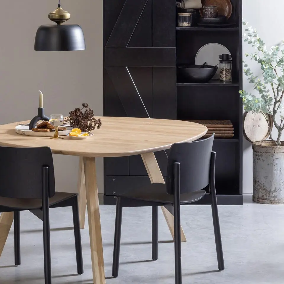 WOOOD Tablo Tafelblad - Eiken - Naturel - 2,2x130x130