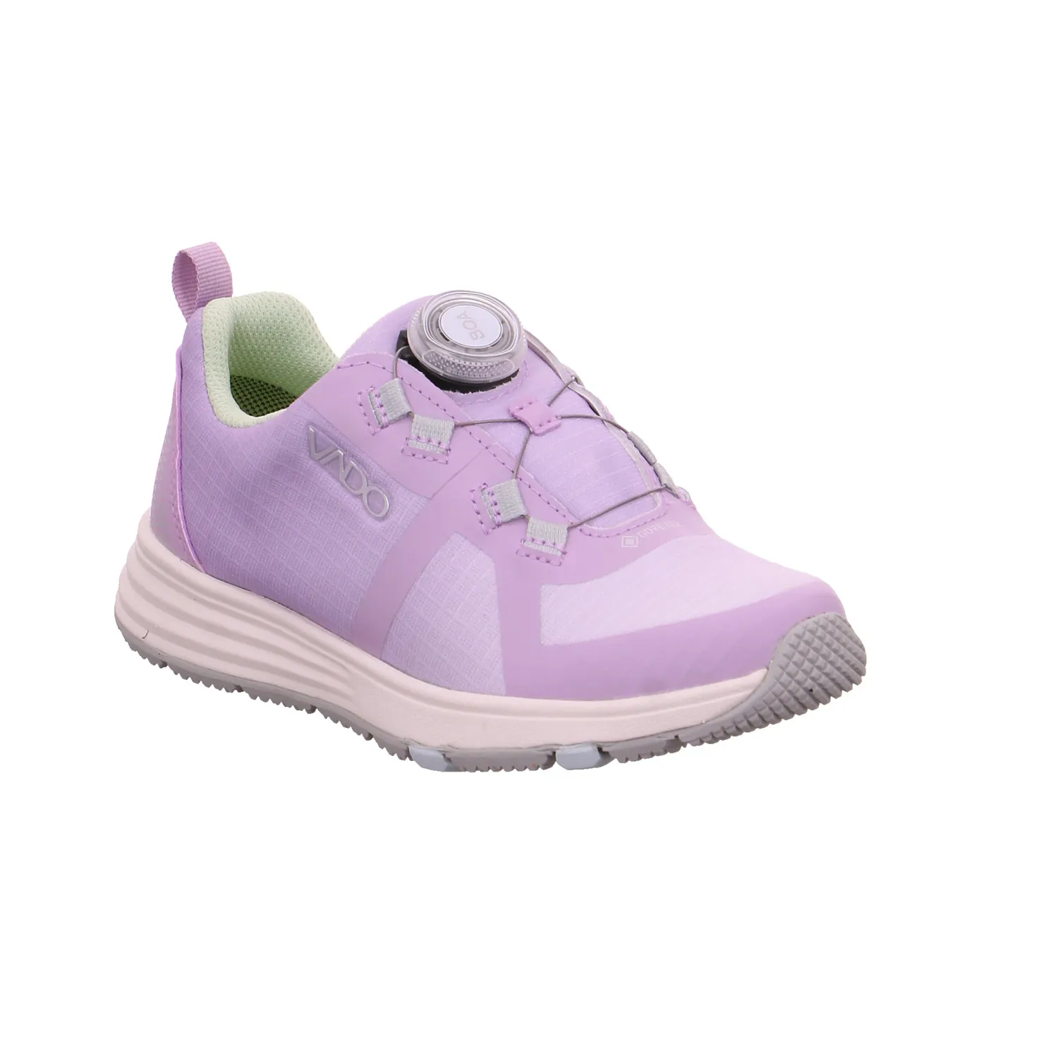 VADO Mädchen-Halbschuh Klett Flieder Textil  Sneaker Outdoor