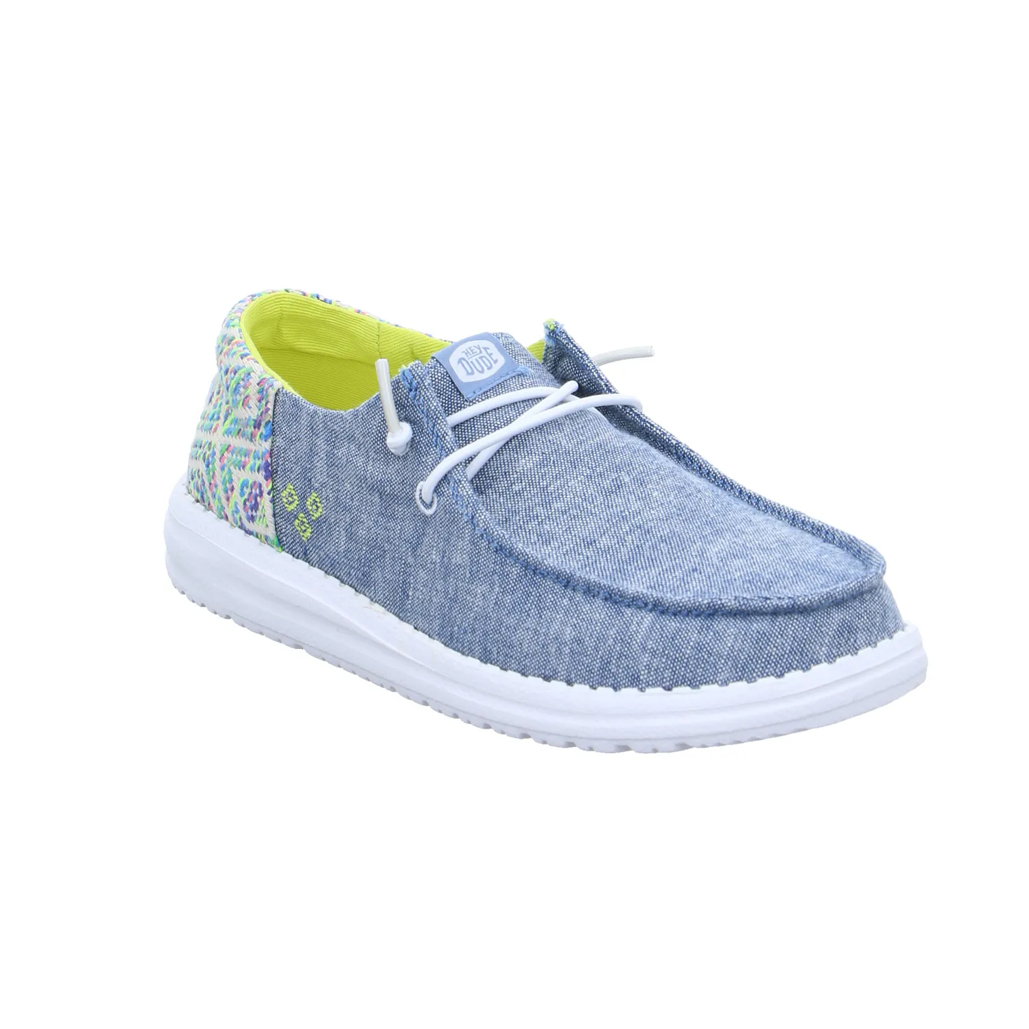 HEY DUDE Sneaker Jeansblau Textil  mit Wechselfussbett