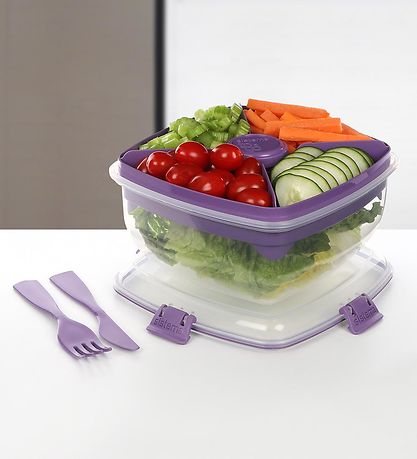 Sistema Brotdose m. Zubehör - Salad Max To Go 1.63L - Lila