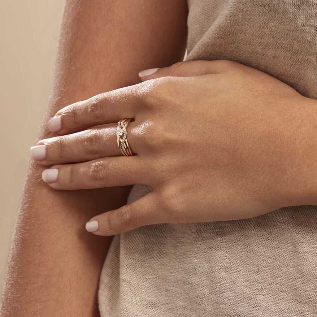 Bague Harmonia Or Jaune Oxyde De Zirconium