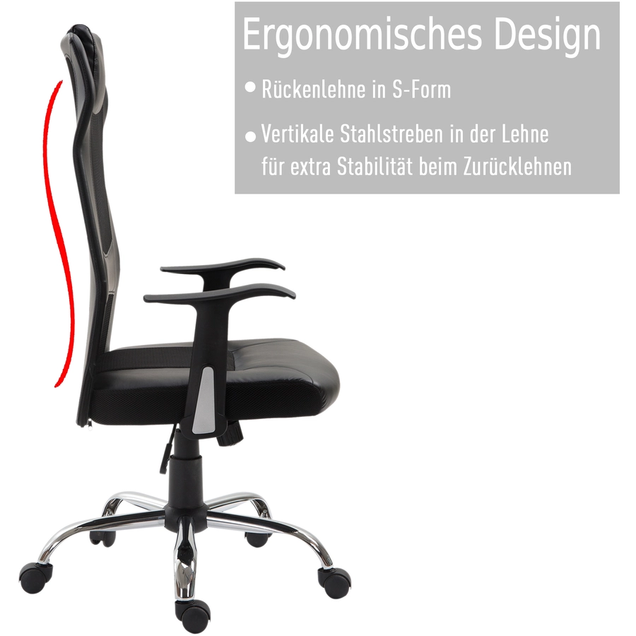 Vinsetto Bürostuhl ergonomisch schwarz