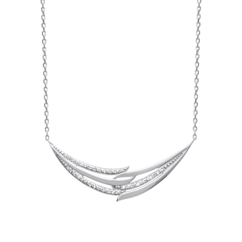 Collier Femme - Argent 925 - Oxyde de zirconium - Longueur : 45 cm