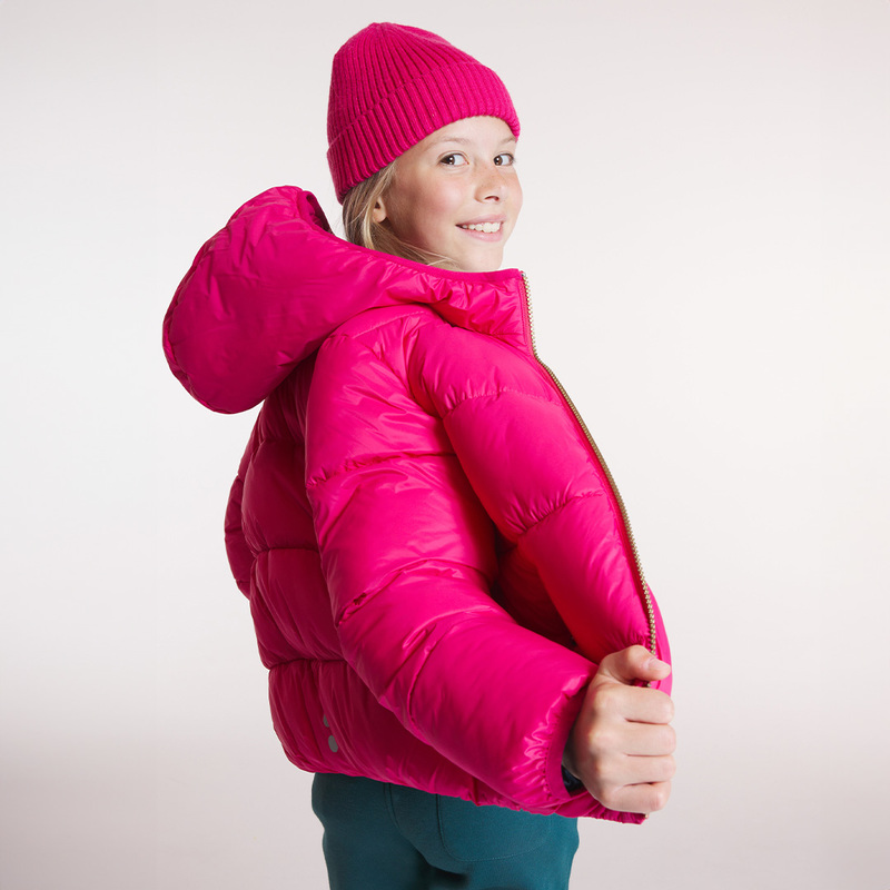 Doudoune courte unie rose Fille