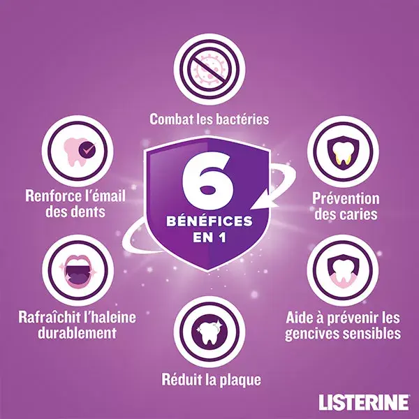 Listerine Bain de Bouche Total Care Goût Plus Léger Menthe Douce 500ml