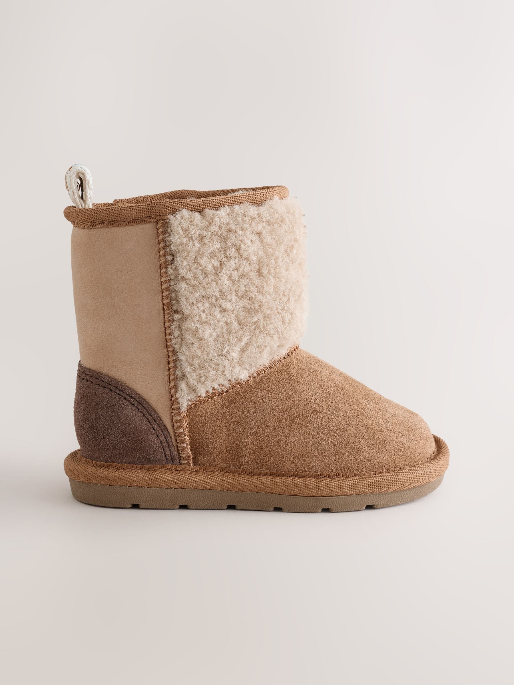 Bruin/crèmekleurig - Tall Suede Pull On Boots