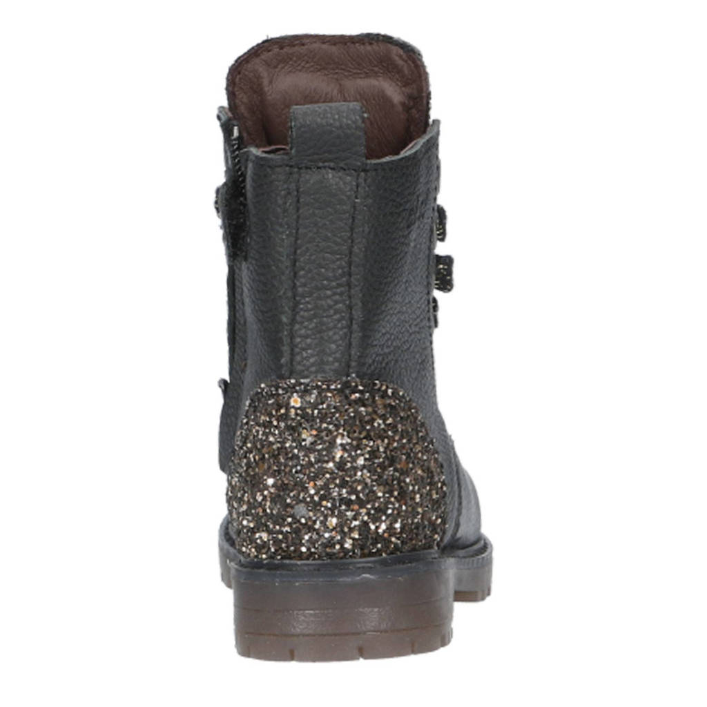 Clic! leren veterboots zwart
