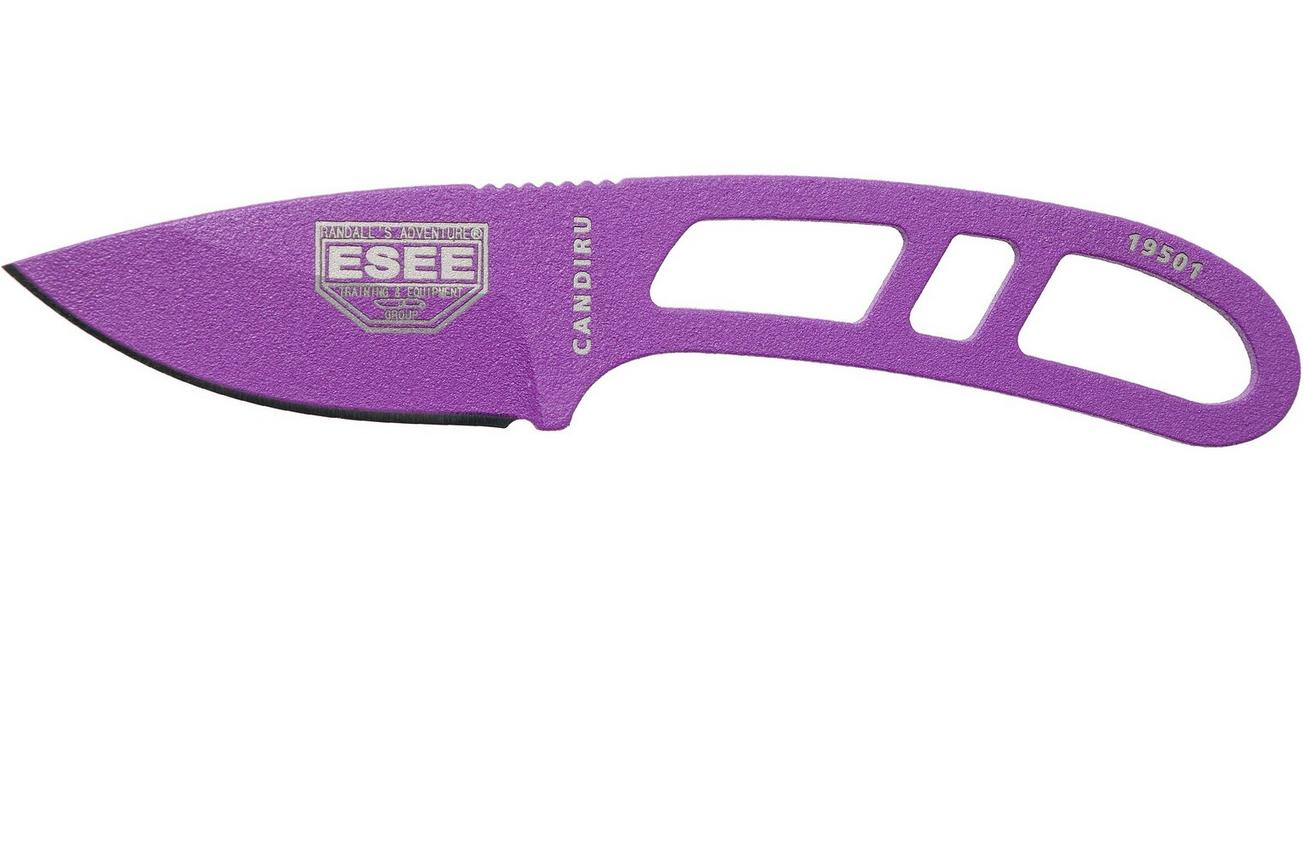 ESEE Candiru Purple CAN-PURP nekmes met witte schede   riemclip